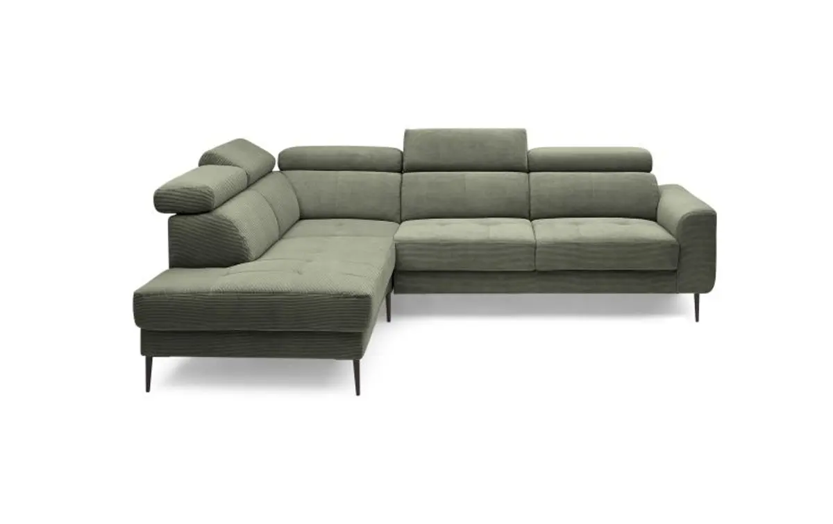 Ecksofa CHARIS - Ecke links, 2-Sitzer, Microfaser, Olive