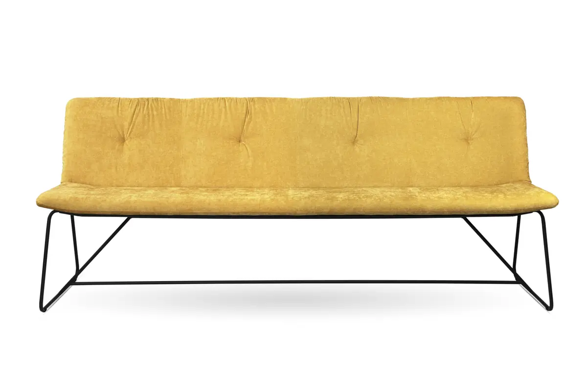 Bank Pelle - B ca. 200 cm, Stoff, Orange, Kufe, Anthrazit