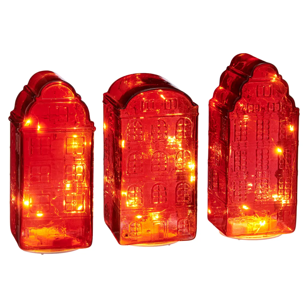 LED-Haus - LBH ca. 8x9x19 cm, Rot