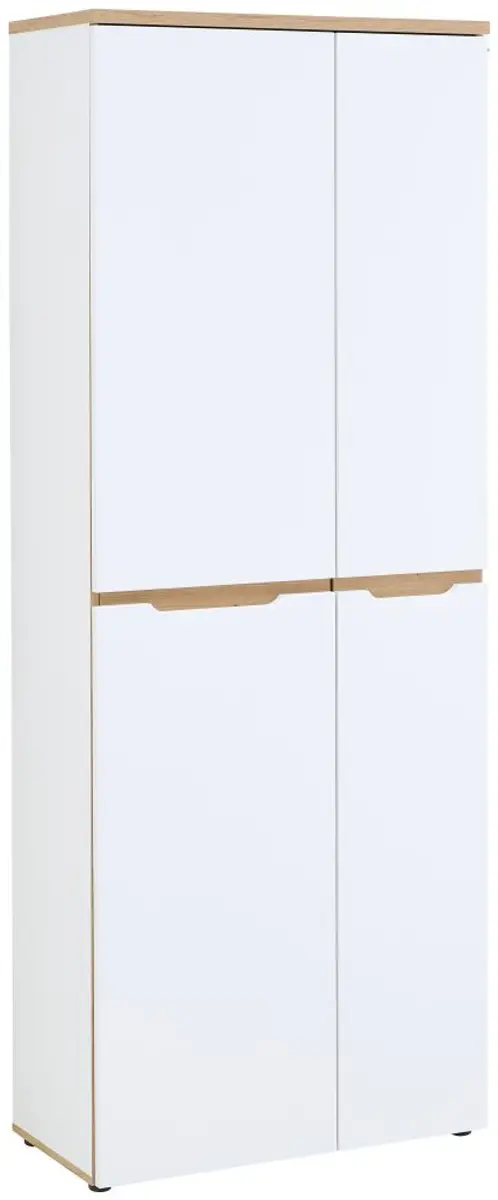 Büroschrank - B ca. 75 cm, Weiß, Artisan Eiche Nachbildung