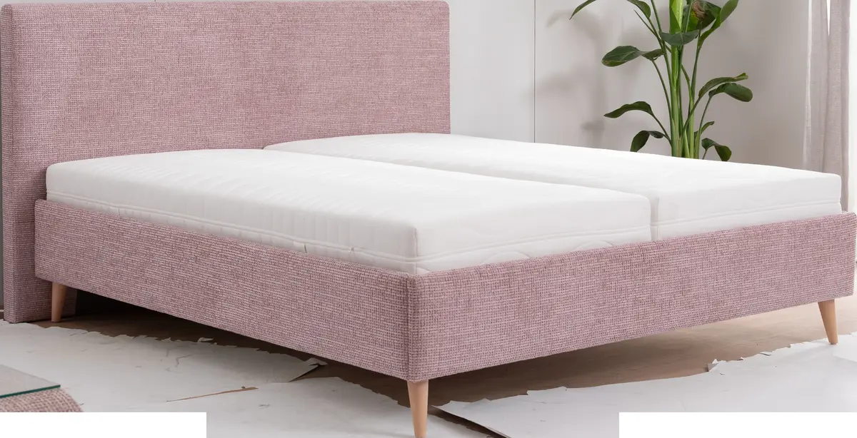 Polsterbett EM Malo - Liegefläche ca. 180x200 cm, Stoff, rosa