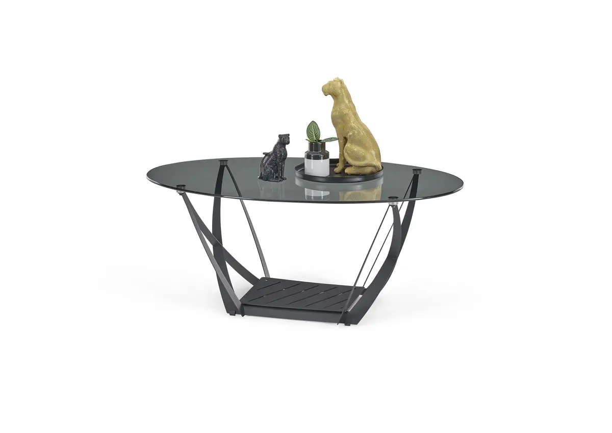 Couchtisch - LB ca. 100x60 cm, Grau, Schwarz