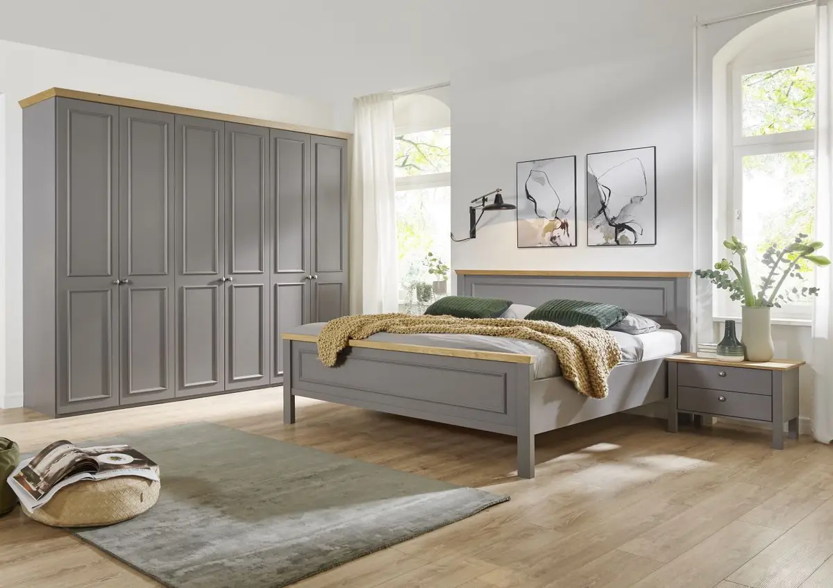 Schlafzimmer - Lack, grau, Landhausstil 