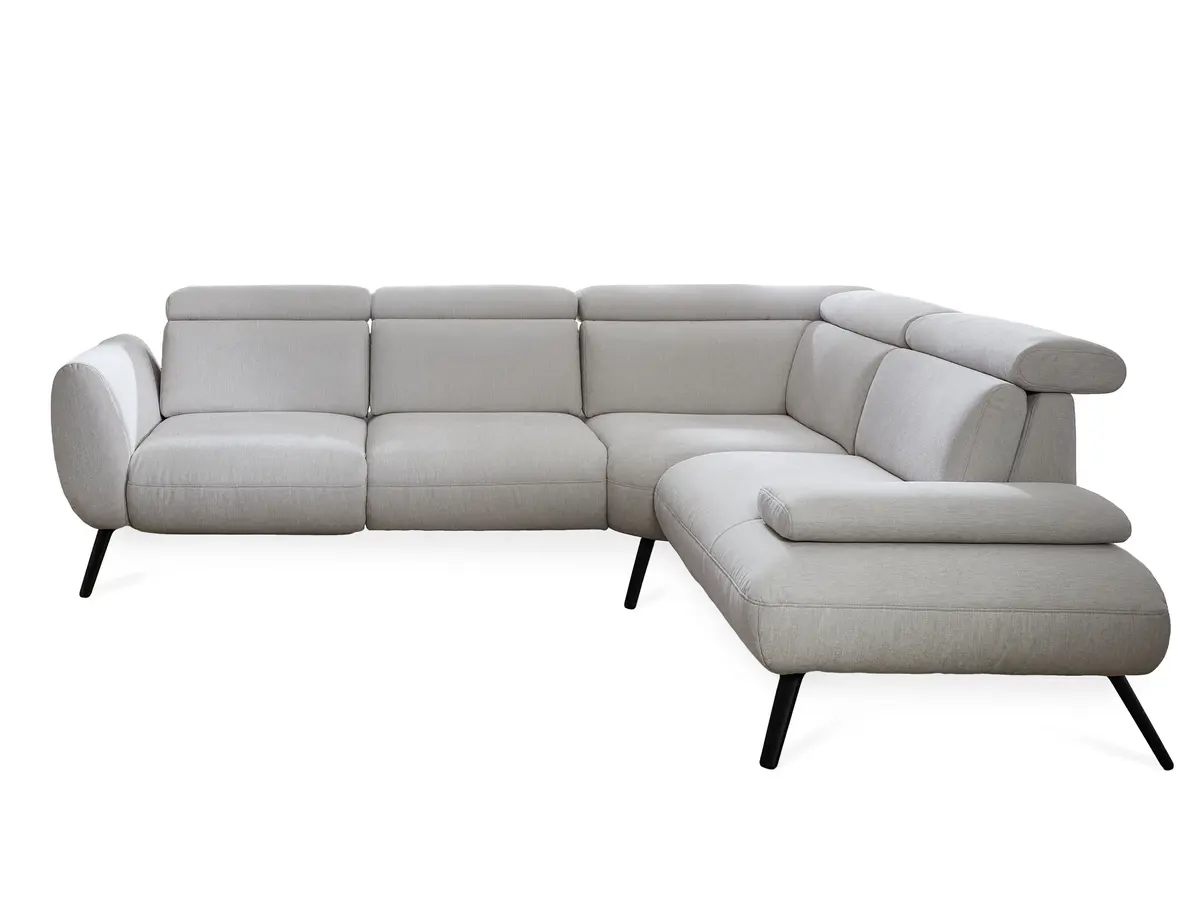 Ecksofa - 2-Sitzer mit Ecke rechts, Stoff, Beige