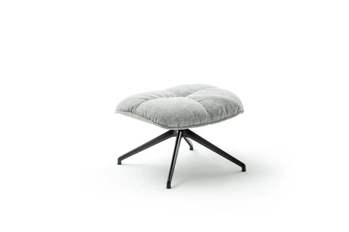 Hocker Unn - Stoff, Hellgrau