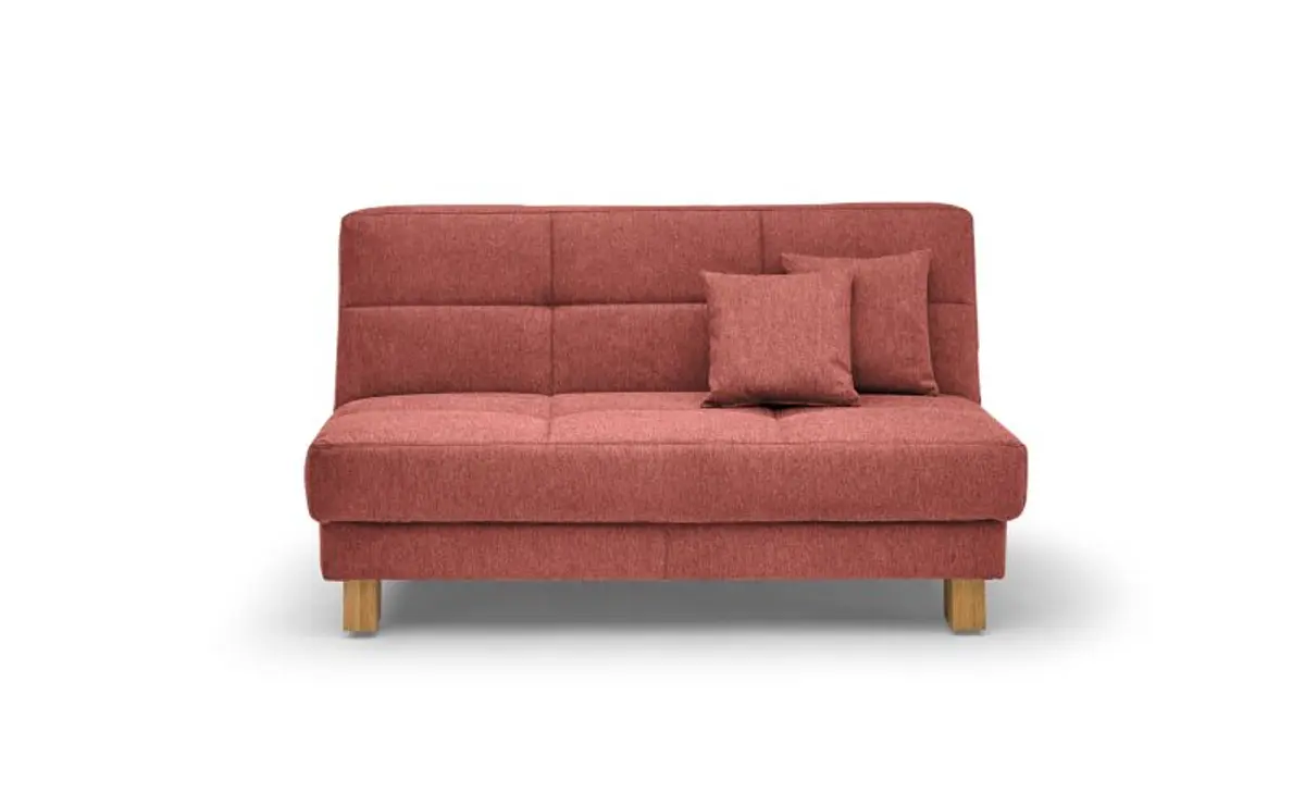 Funktionssofa EASY Optik B - 2-Sitzer, 155 cm inkl. Schlaffunktion, Stoff, Rot