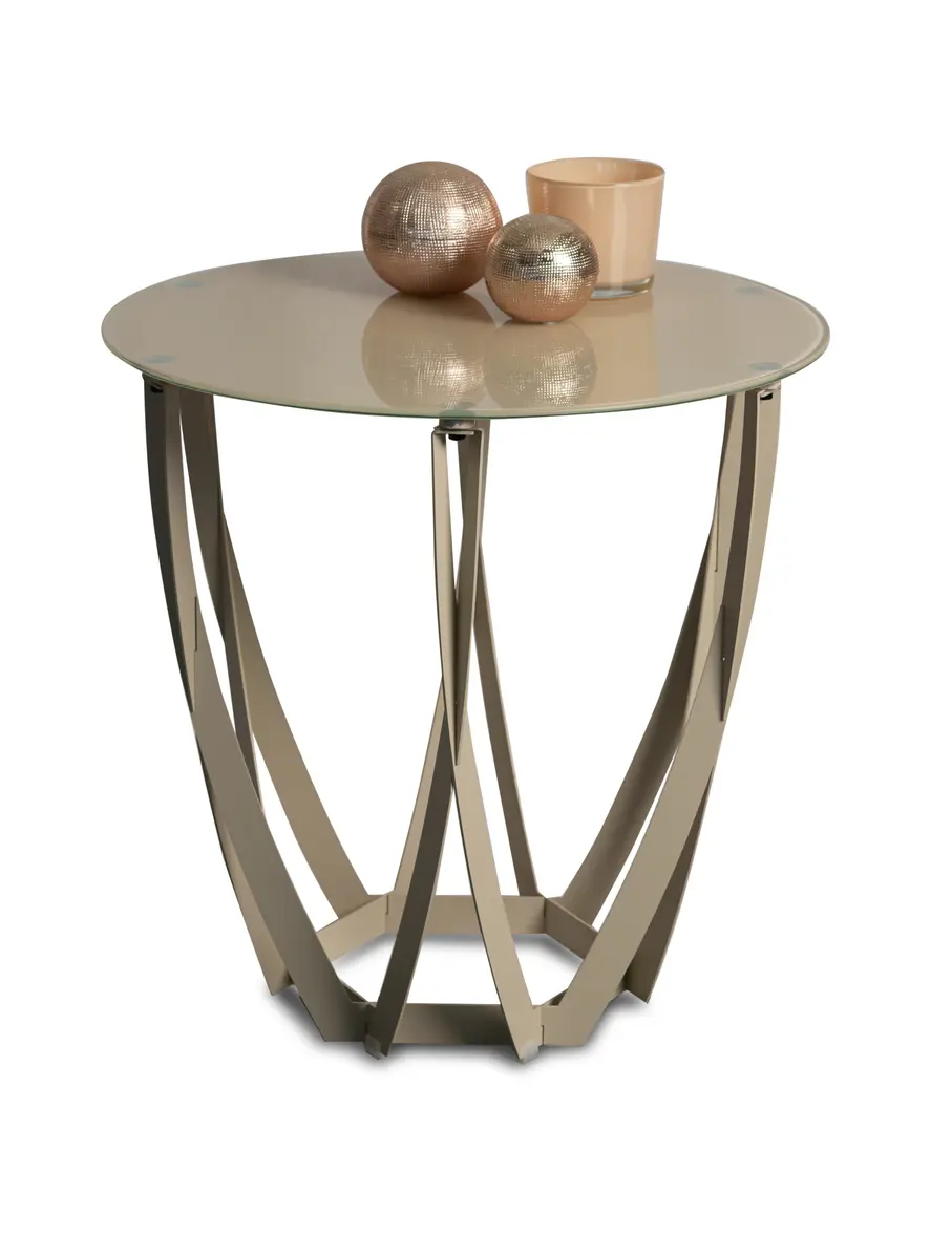 Beistelltisch - Ø/H ca. 50x50 cm, Cremeweiß