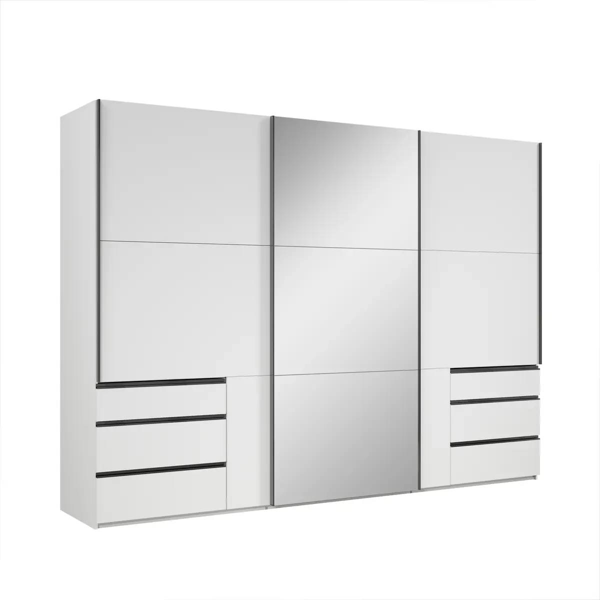 Schwebetürenschrank- B ca. 300 cm, Weiß