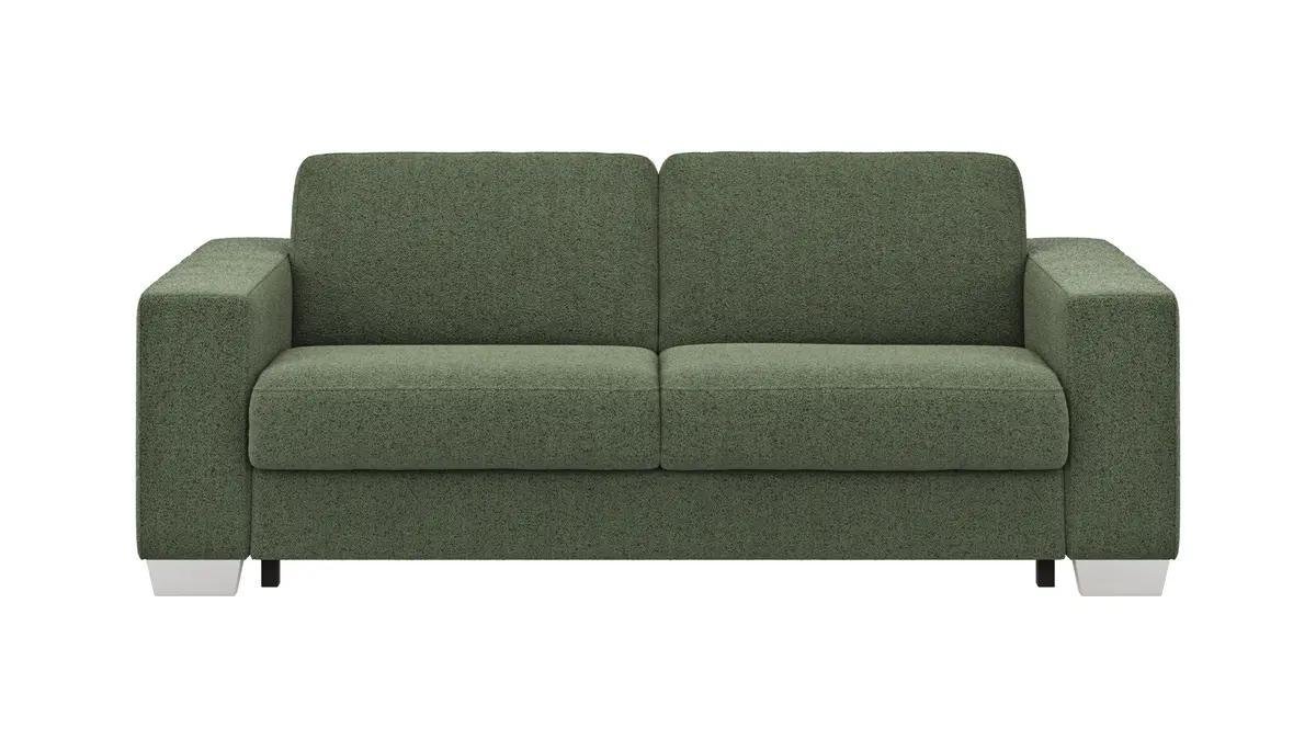 Sofa Nuoro - 2,5-Sitzer inkl. Schlaffunktion, Armlehne breit, Stoff, Olivgrün