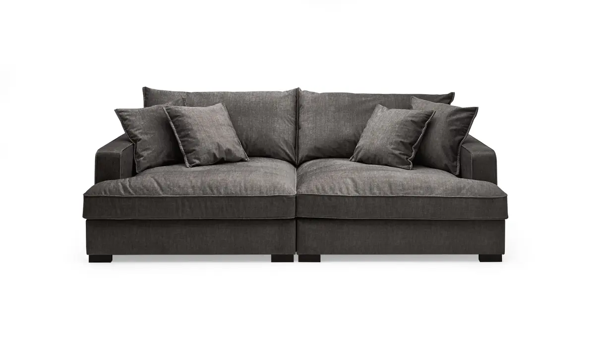 Megasofa - 2,5-Sitzer, Stoff, Schwarz