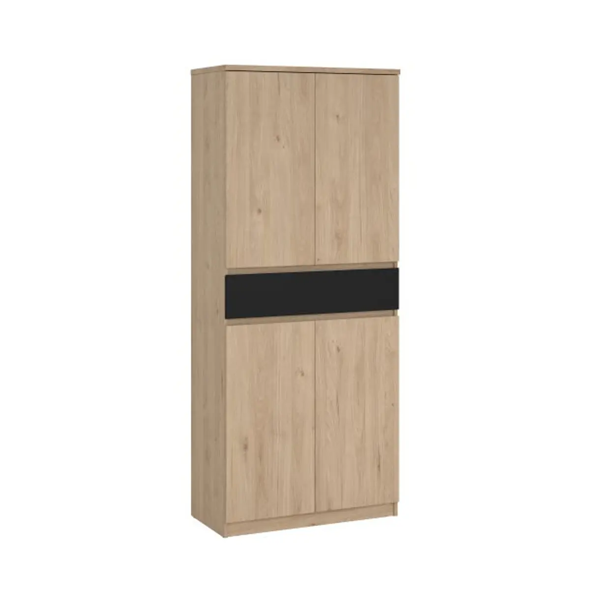 Schuhschrank - B ca. 81 cm, Jackson Hickory Nachbildung, Schwarz