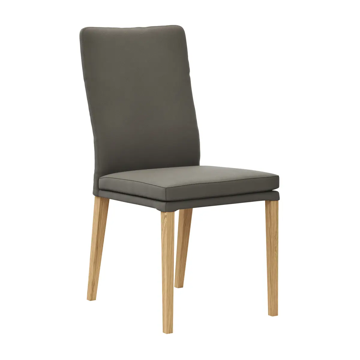 Stuhl Tuma- Leder, Graubraun