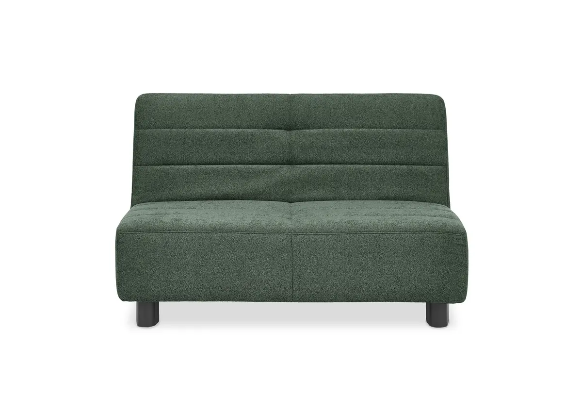  Faltsofa Easy - 2-Sitzer ohne Armlehne, ca. 140 cm inkl. Schlaffunktion, Stoff, Dunkelgrün