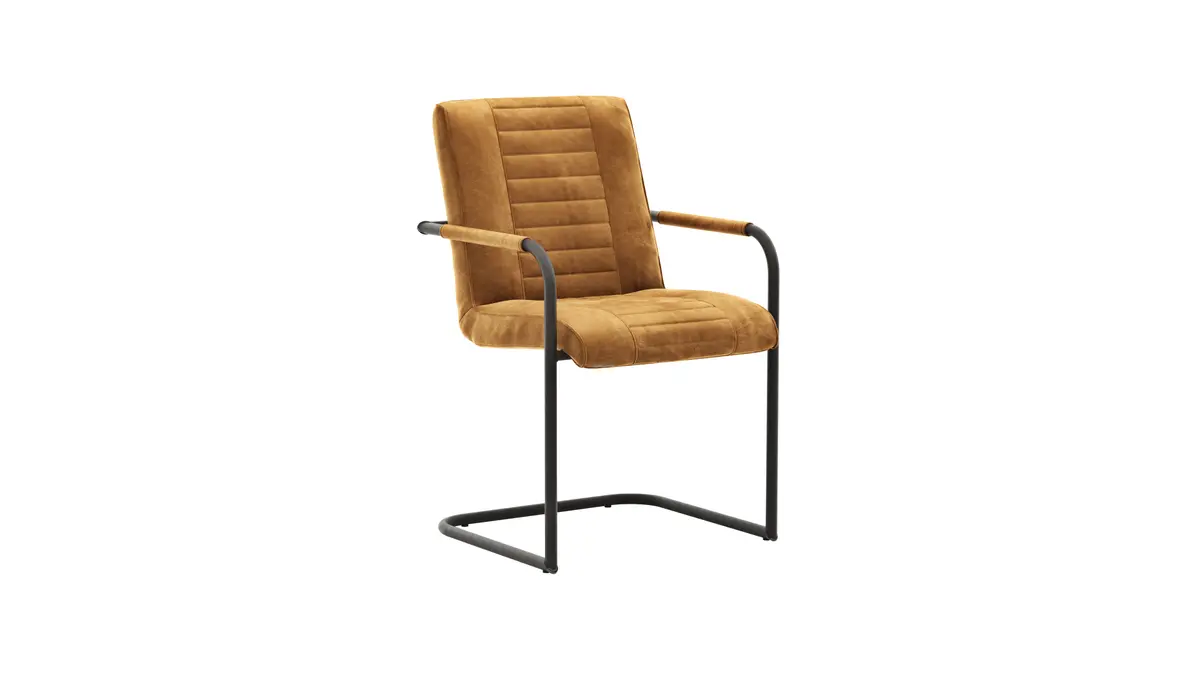 Armlehnstuhl Cambridge - Stoff, Curry