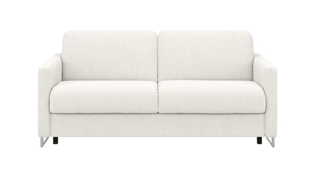 Sofa Nuoro - 2,5-Sitzer inkl. Schlaffunktion, Armlehne mit Kufe, Stoff, Natur
