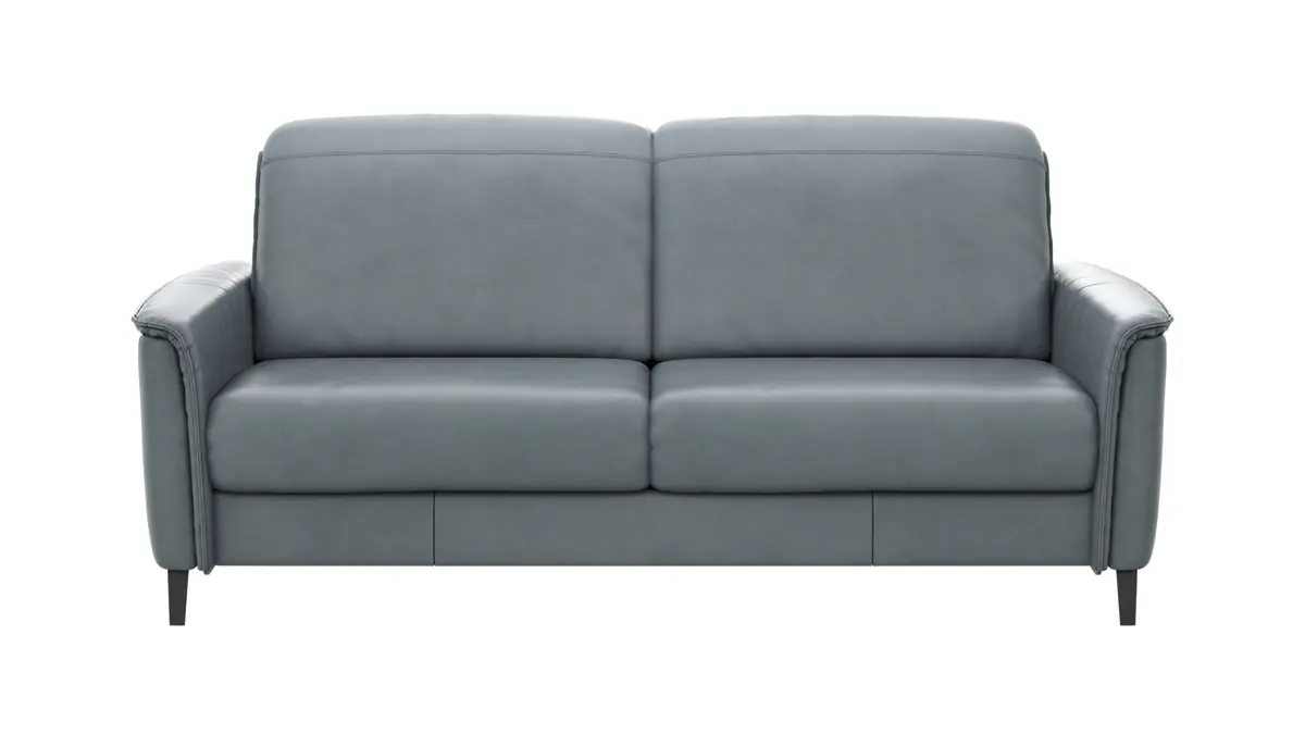 Sofa Bolivien - 2,5-Sitzer groß, Kopfteil verstellbar, Leder, Steel