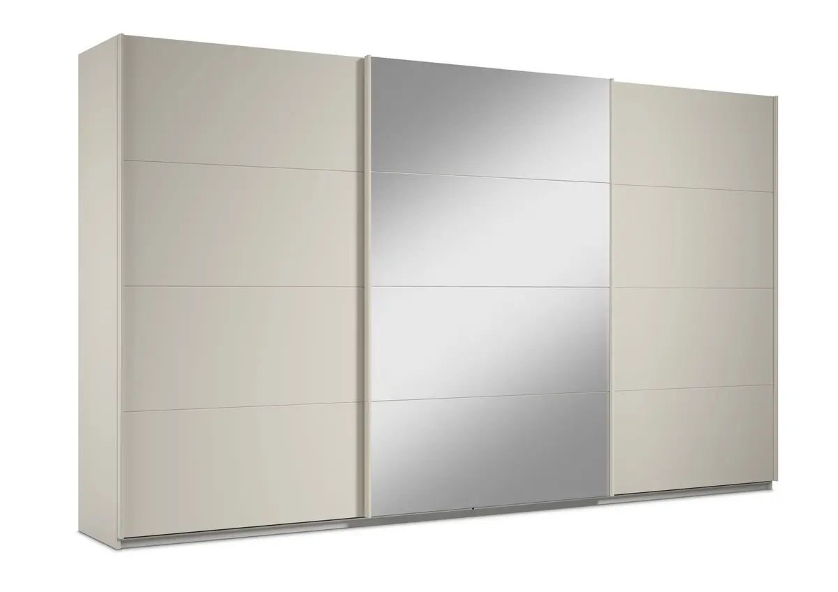 Schwebetürenschrank RIVASA- B ca. 361 cm, Champagner, Spiegel