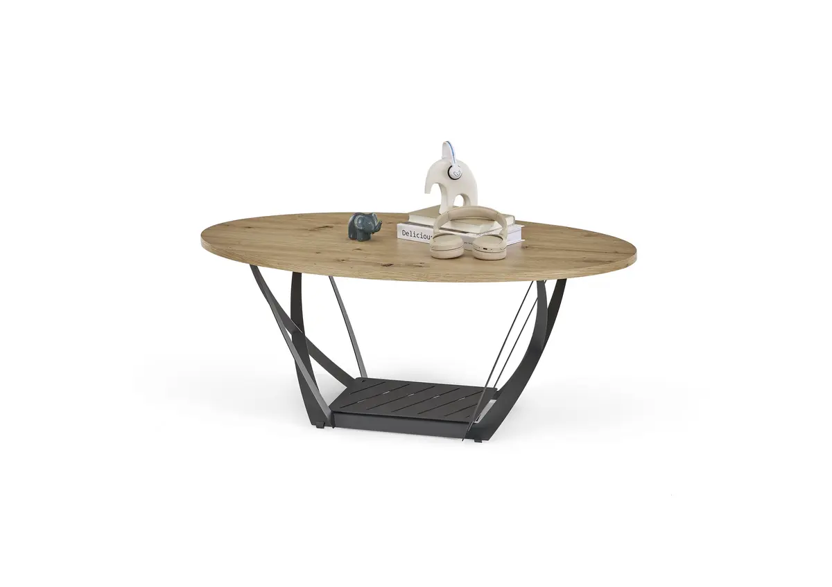 Couchtisch - LB ca. 100x60 cm, Artisan Eiche Nachbildung, Schwarz