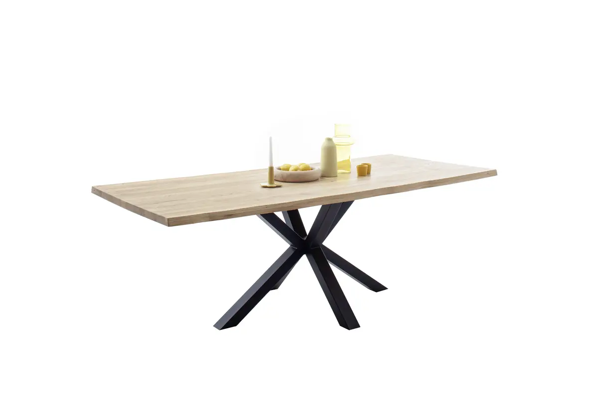 Esstisch - LB ca. 200x100 cm, Wildeiche massiv geölt, Baumkante