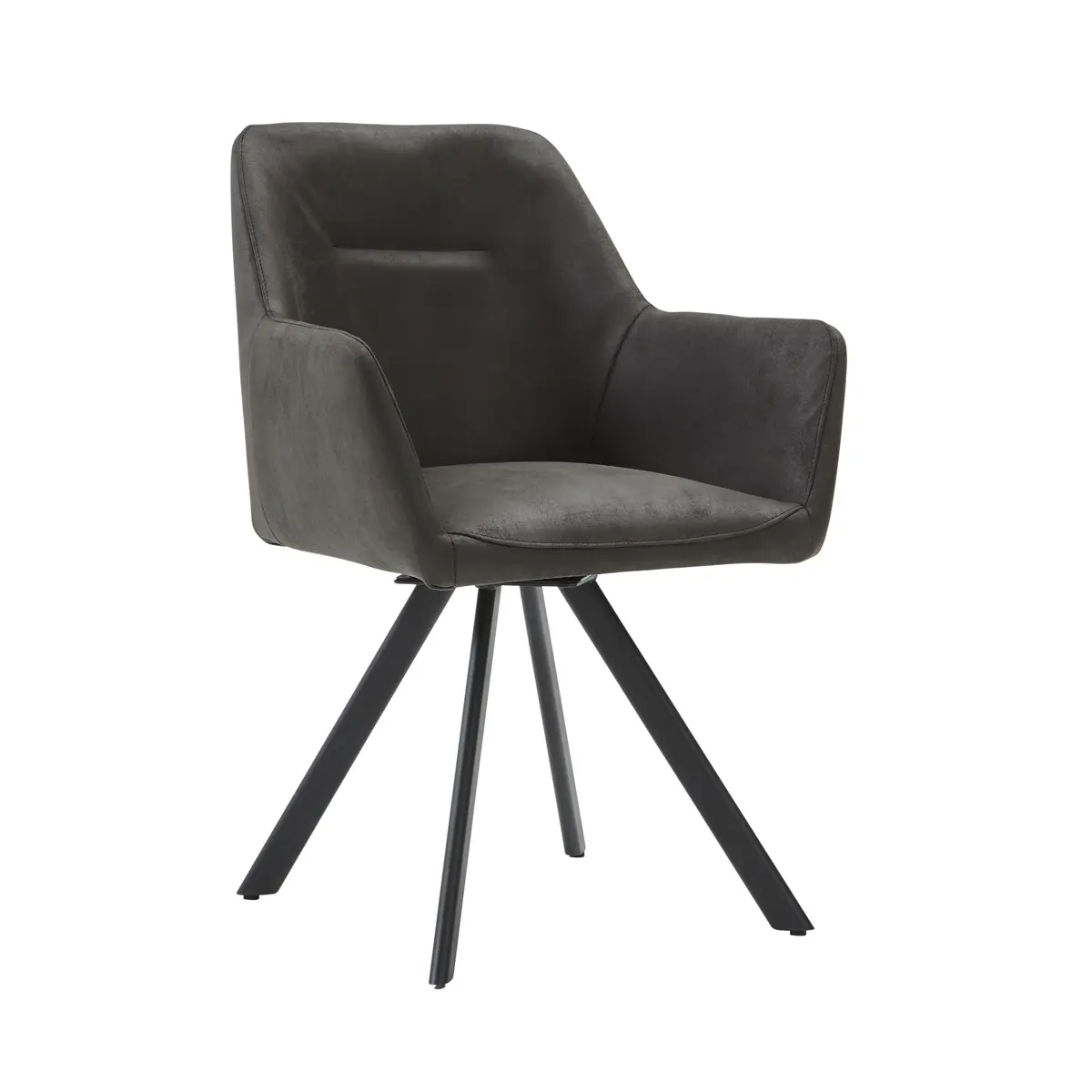 Armlehnstuhl Lindale - drehbar, Stoff, Anthrazit