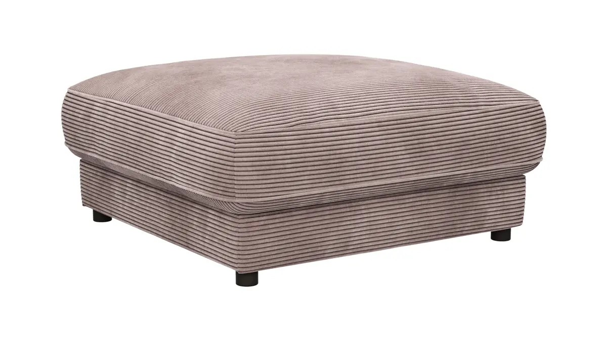 Hocker Juni - LB ca. 90x90 cm, Cord, Altrosa