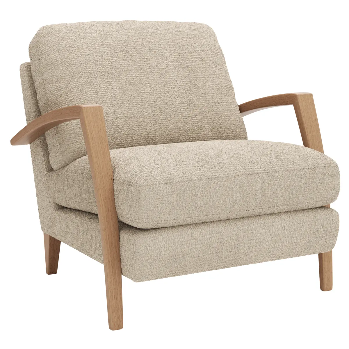 Sessel Karasu - Chic, Stoff, Natur