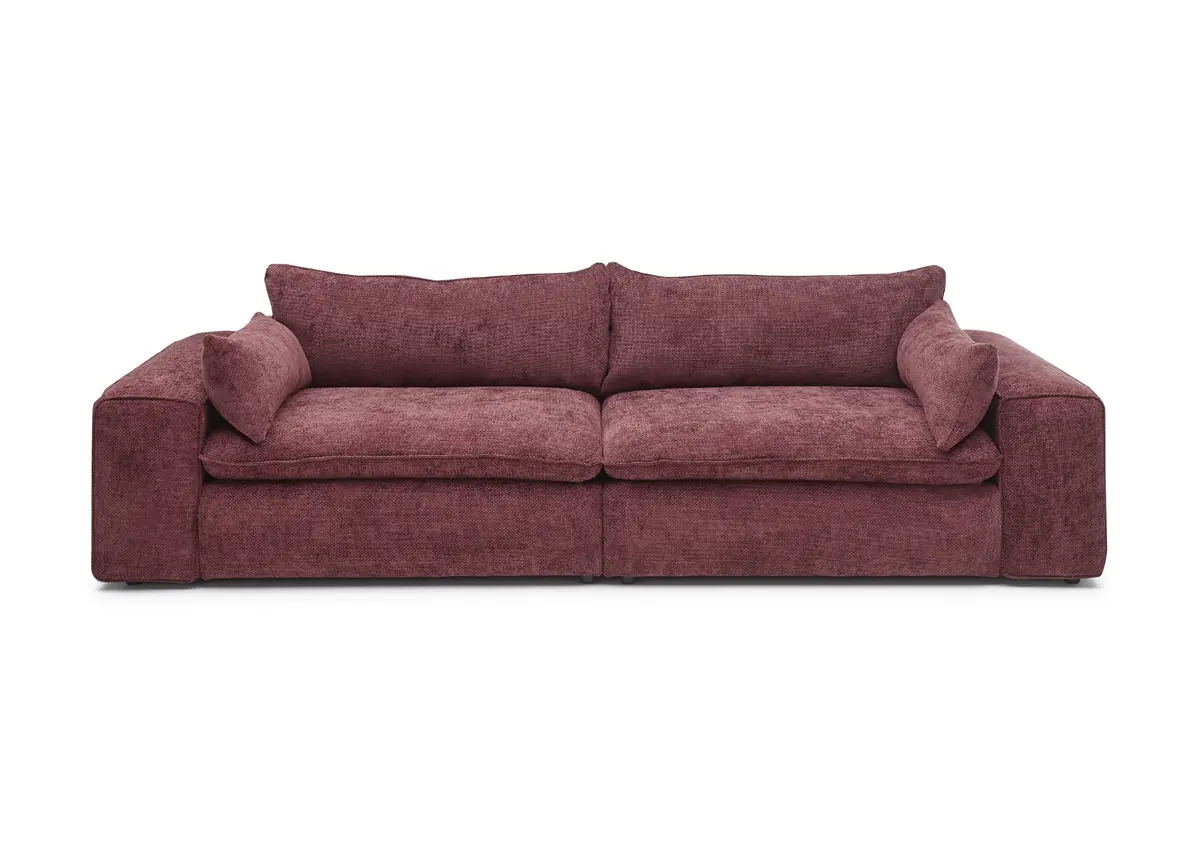 Sofa - 3-Sitzer, Stoff, Bordeaux