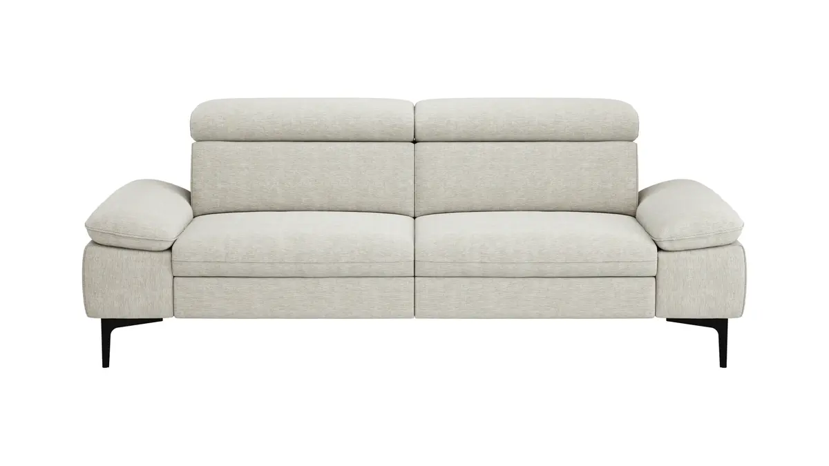 Sofa Felipa - 3-Sitzer inkl. Kopfteil verstellbar, Stoff, Natur