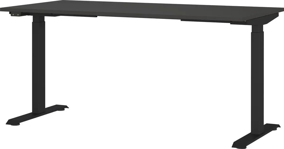 Schreibtisch GELI - höhenverstellbar, LB ca. 160x80 cm, Graphit, Schwarz