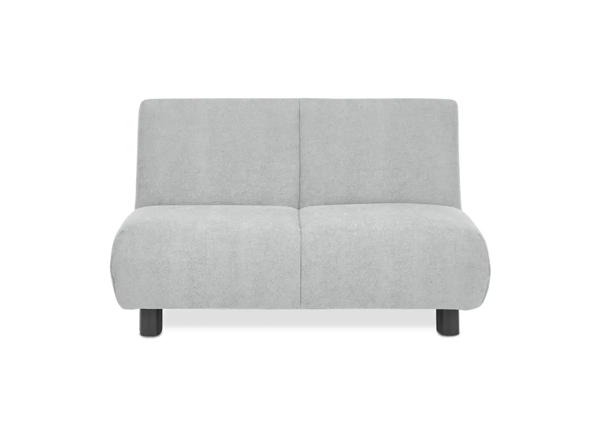  Faltsofa EBBY - 2-Sitzer ohne Armlehne, 140 cm inkl. Schlaffunktion/Relaxfunktion, Stoff, Grau