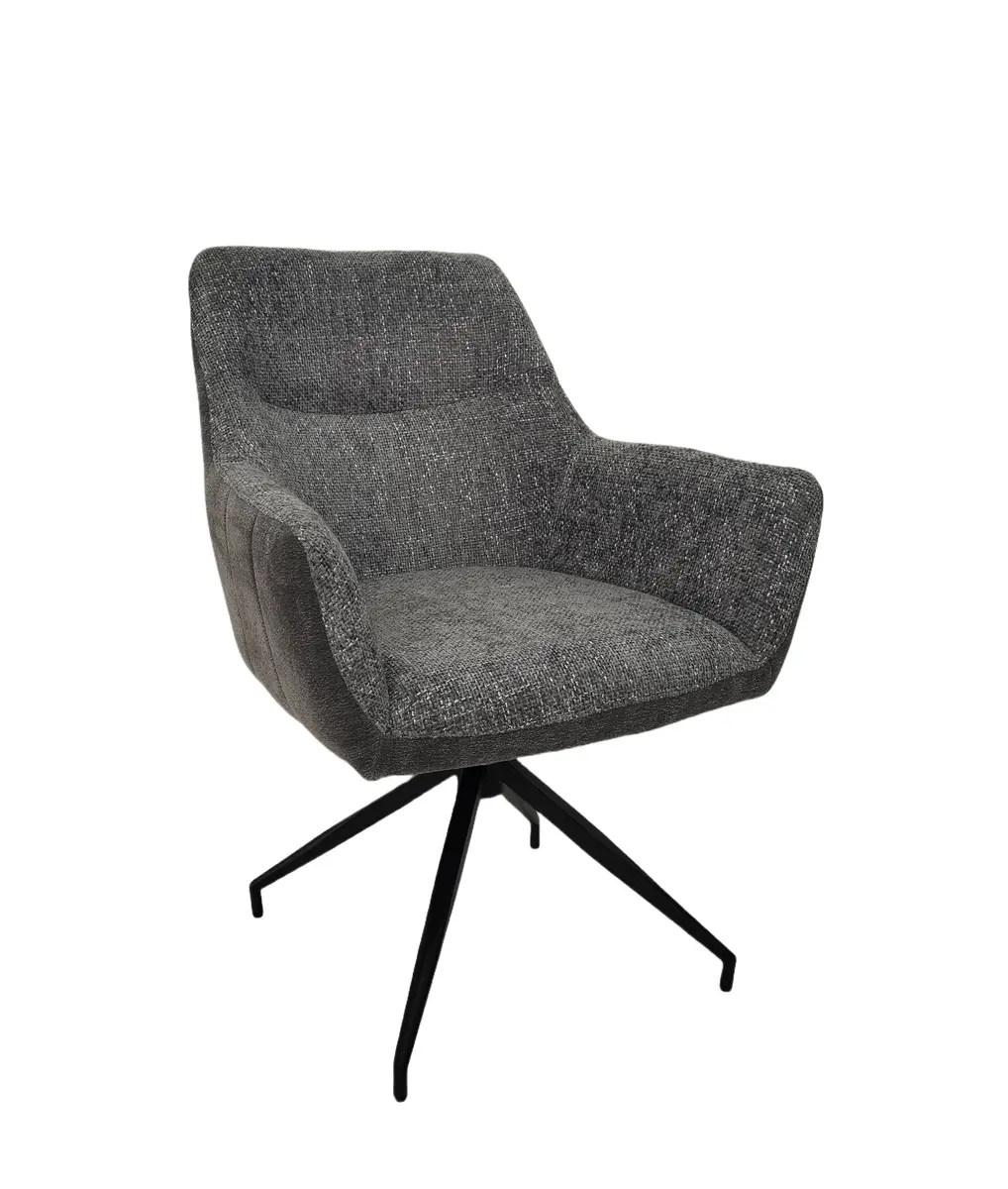 Armlehnstuhl MARYBEL - drehbar, Stoff, Grau