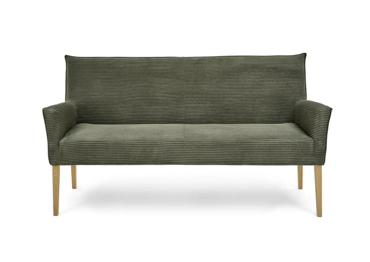 Polsterbank SITTING TOGETHER_K- Stoff, Olive, Eiche Natur