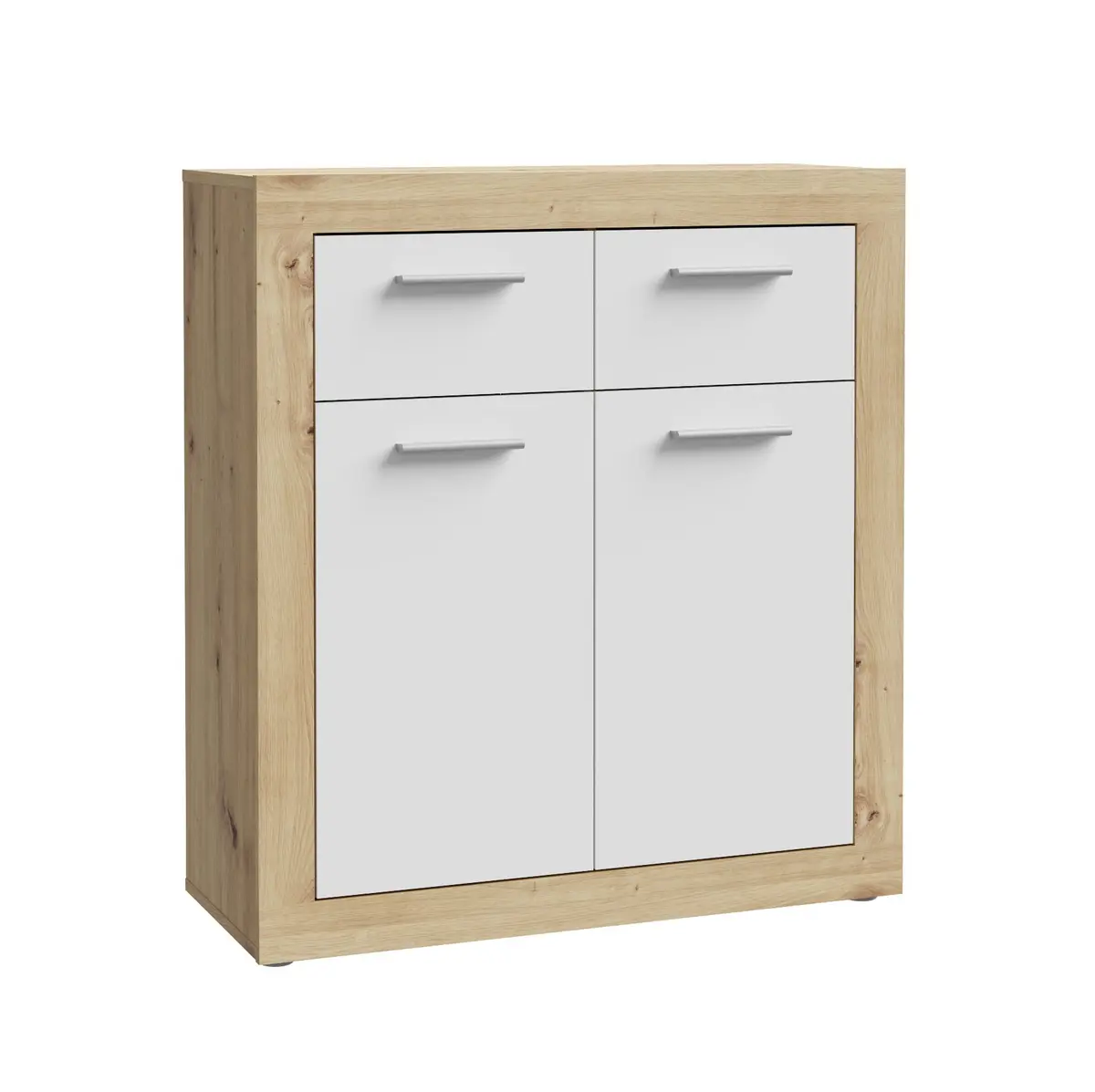 Kommode FIBI- Eiche Dekor, Weiß