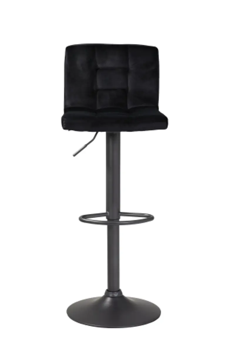 Barhocker - höhenverstellbar, Stoff, Schwarz