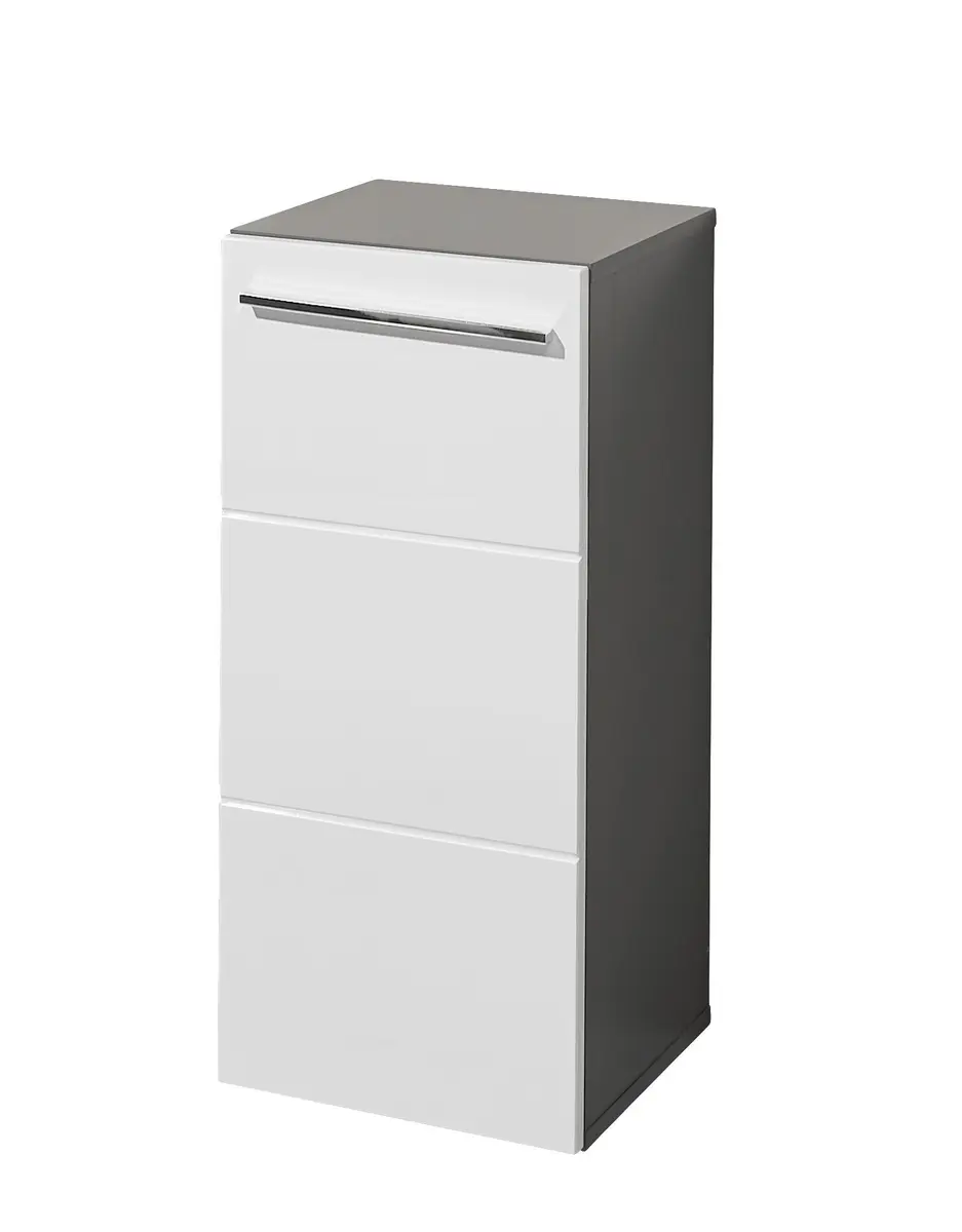 Kommode- Anthrazit, Weiß, Hochglanz