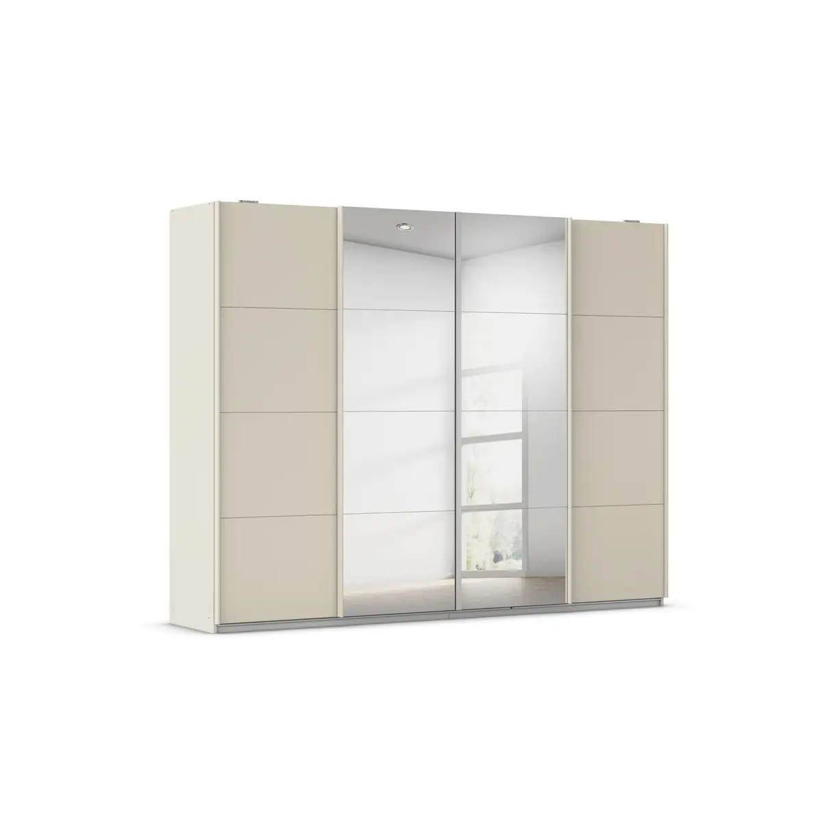Schwebetürenschrank RIKK- B ca. 271 cm, Champagner, Spiegel