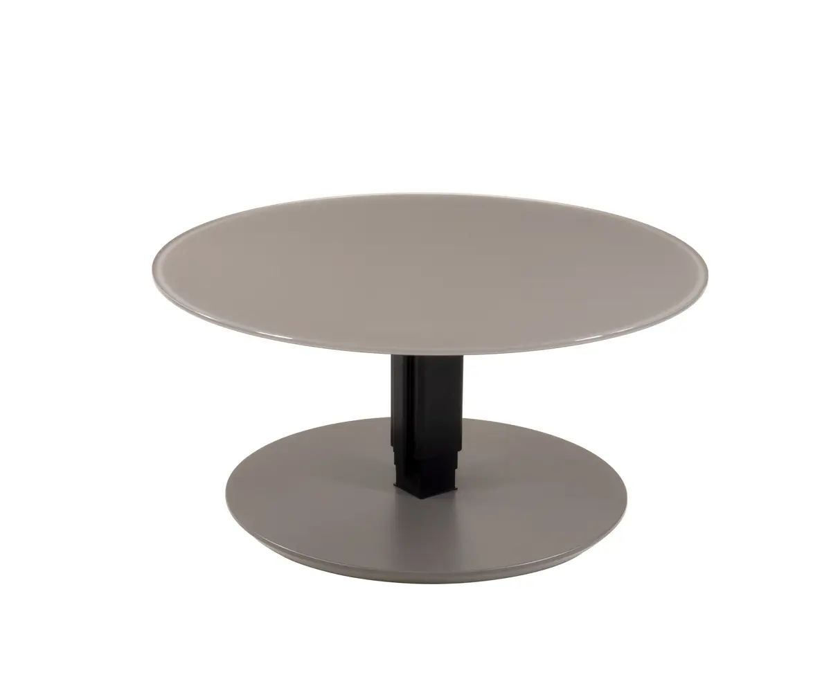 Couchtisch - höhenverstellbar, D. ca. 80cm, Graubeige lackiert