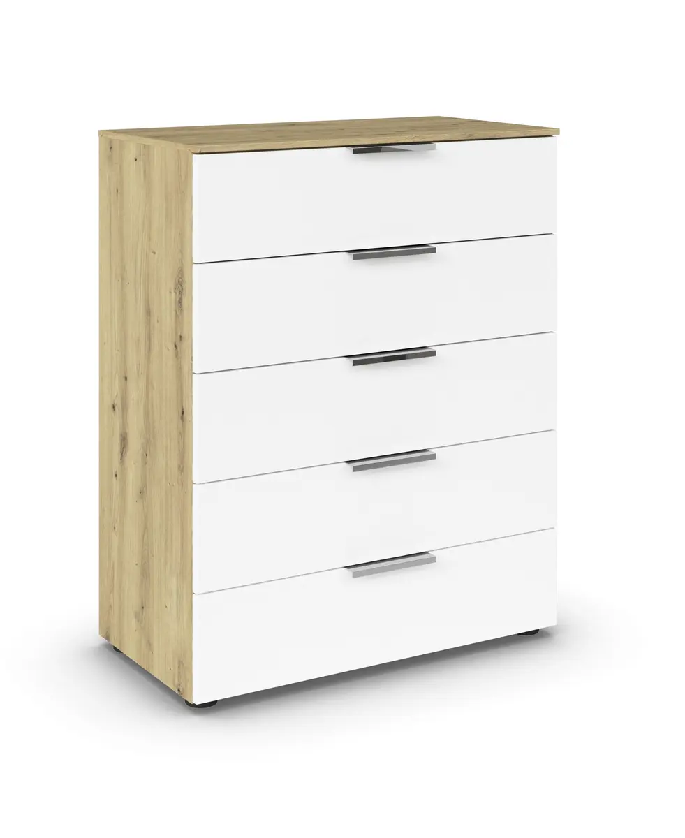 Kommode RIPP- Eiche Dekor, Weiß