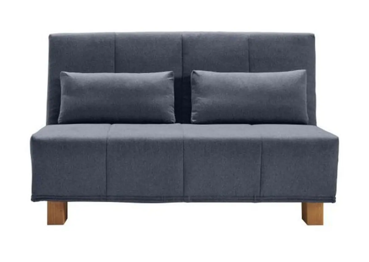 Schlafsofa EASY DELUXE - 2-Sitzer, 120 cm inkl. Schlaffunktion, Stoff Blau