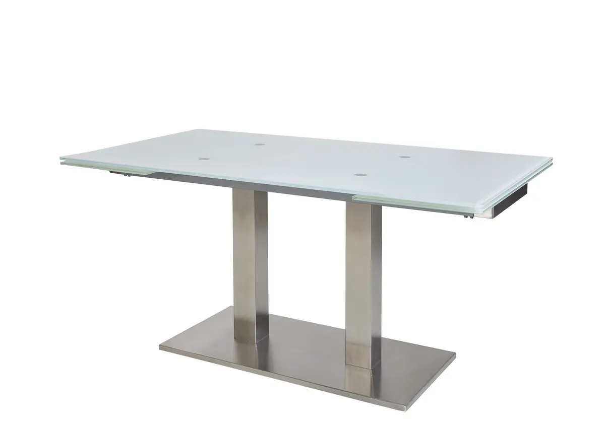 Esstisch - ausziehbar, LB ca. 250x90 cm, Glas, Weiß