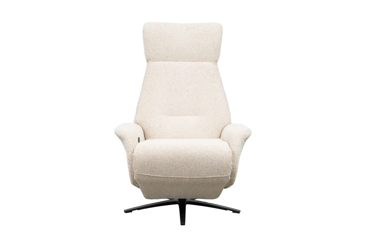 Sessel Liam - Relaxfunktion, Stoff, Ecru