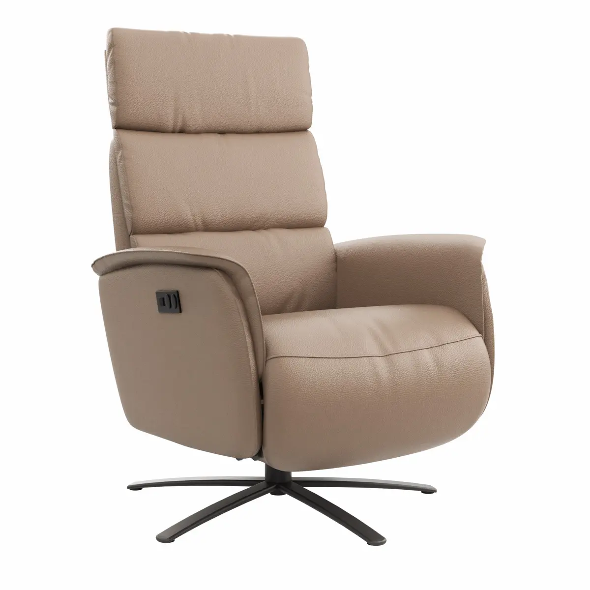 Relaxsessel Amila - Größe M, inkl. 2-motorischer Relaxfunktion und Kopfteilverstellung, Leder, Rauchbraun