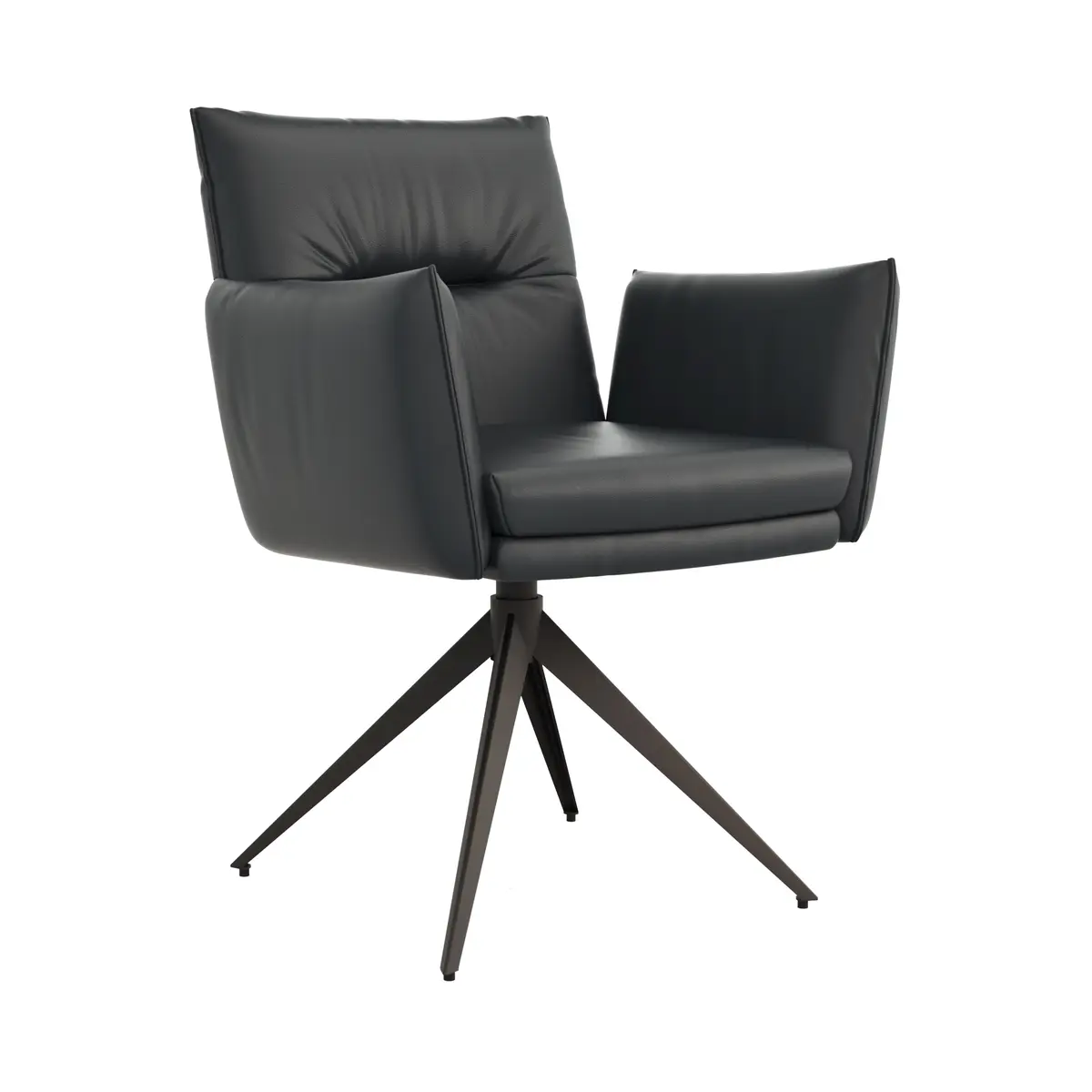 Armlehnstuhl Coscino -  Leder, Schwarz