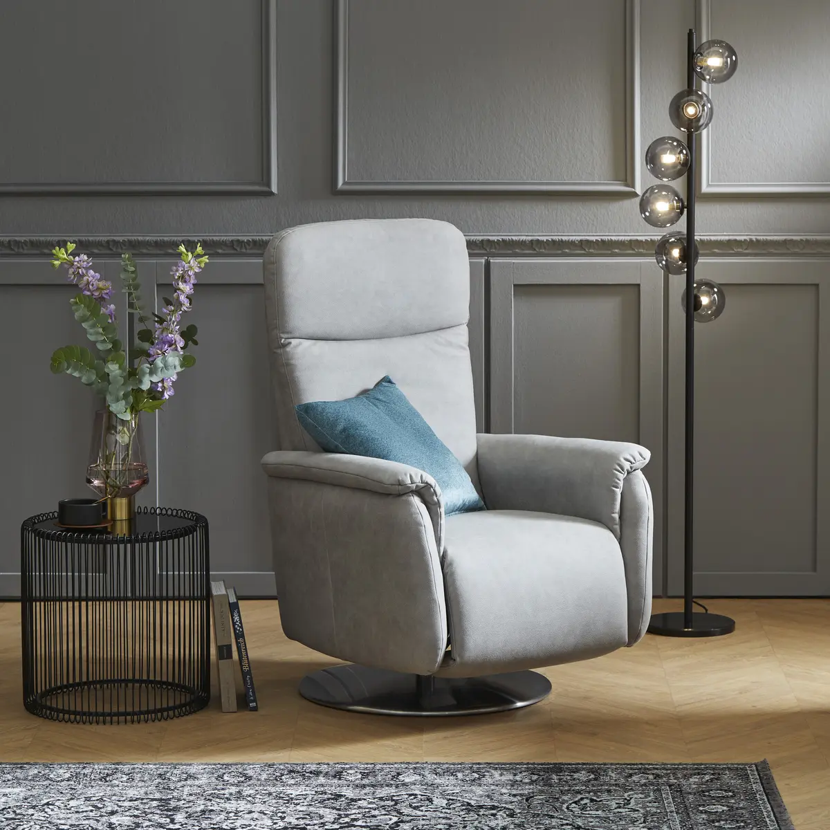 Relaxsessel Cornella - Stoff, Hellgrau