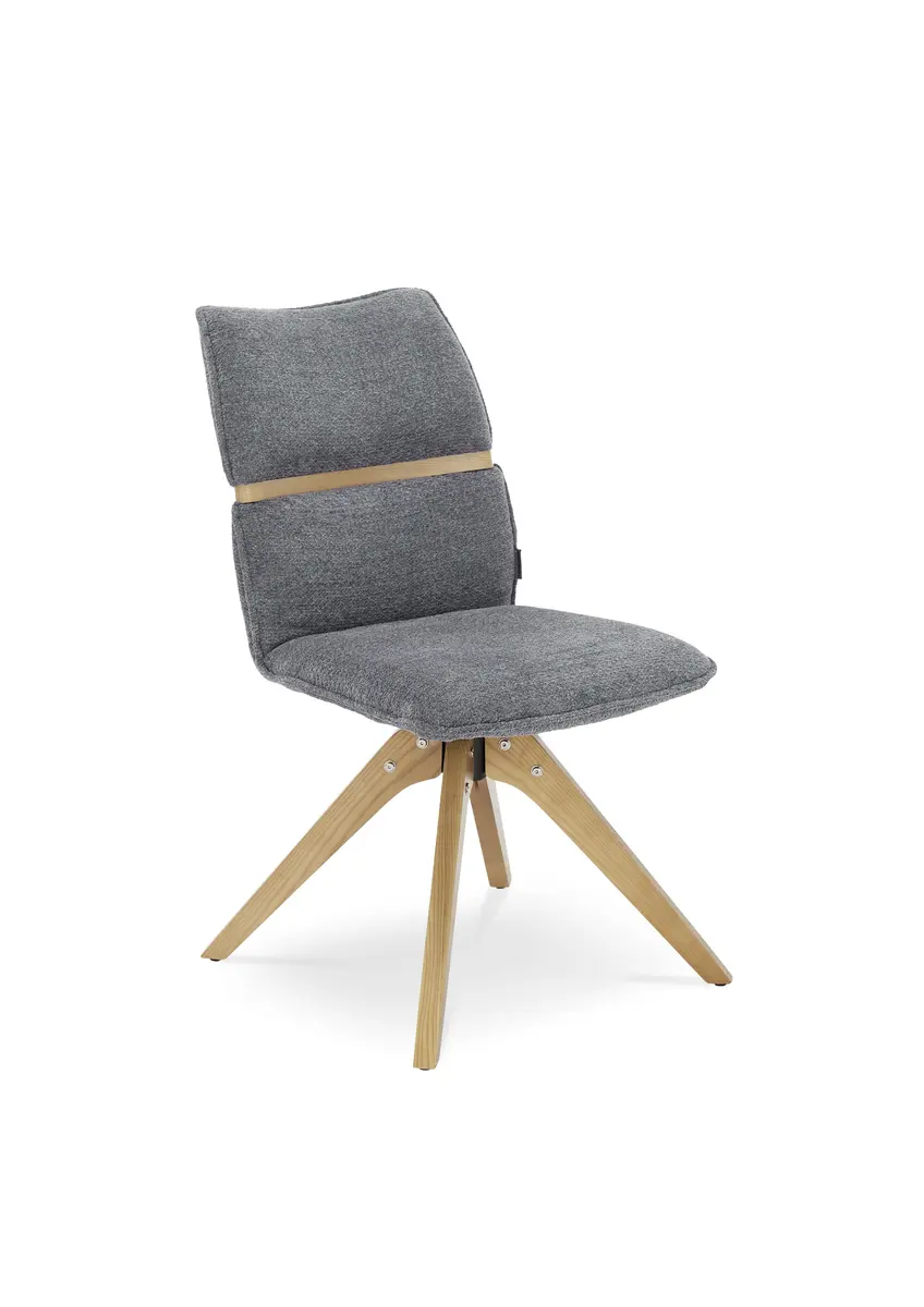 Stuhl MAROU - drehbar, Stoff, Graublau