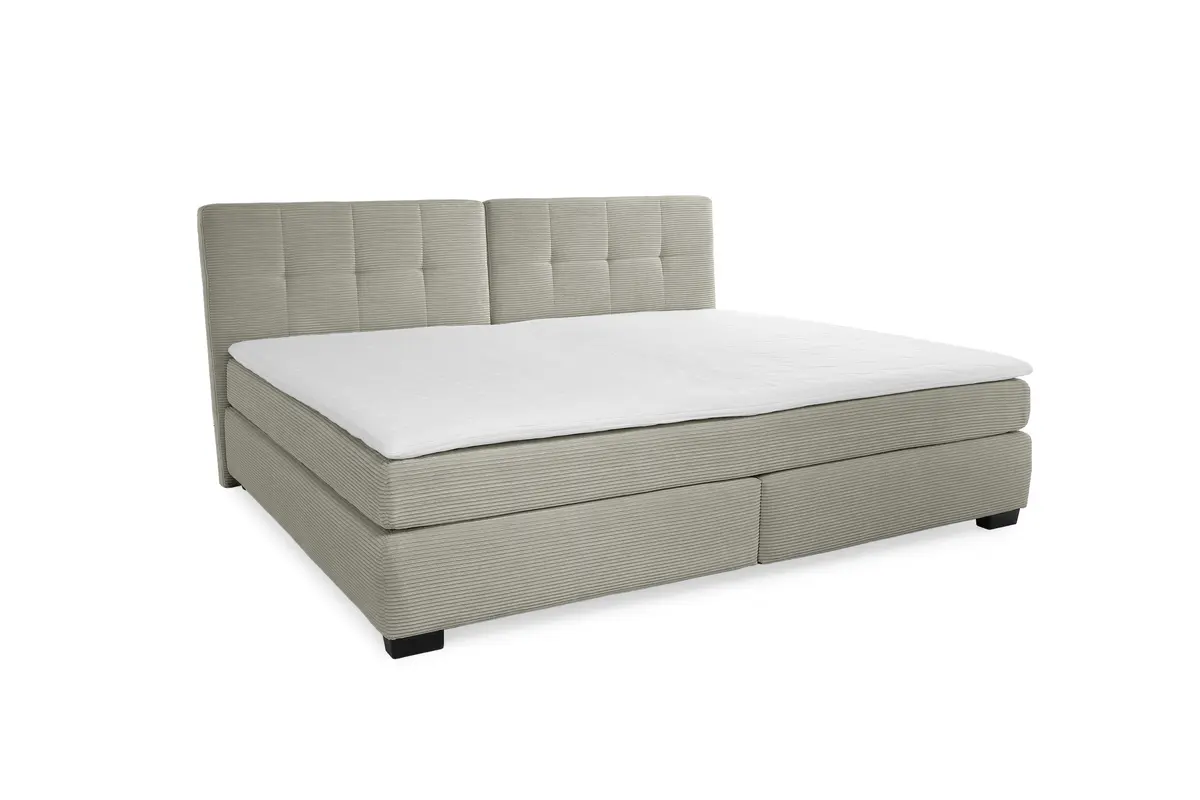 Boxspringbett JILA- Ligefläche ca. 240x200 cm, Stoff, Taupe