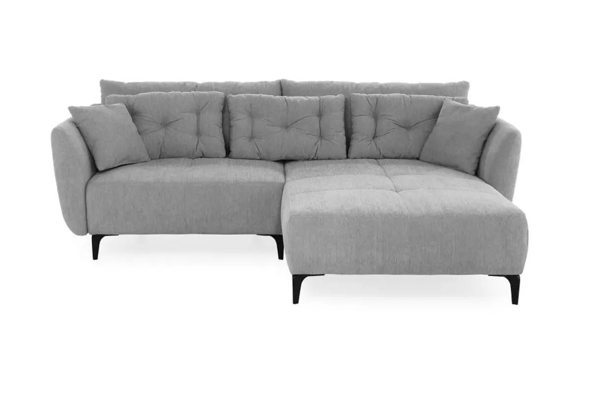 Ecksofa JANEK - 2,5-Sitzer, Ecke rechts, Stoff, Grau