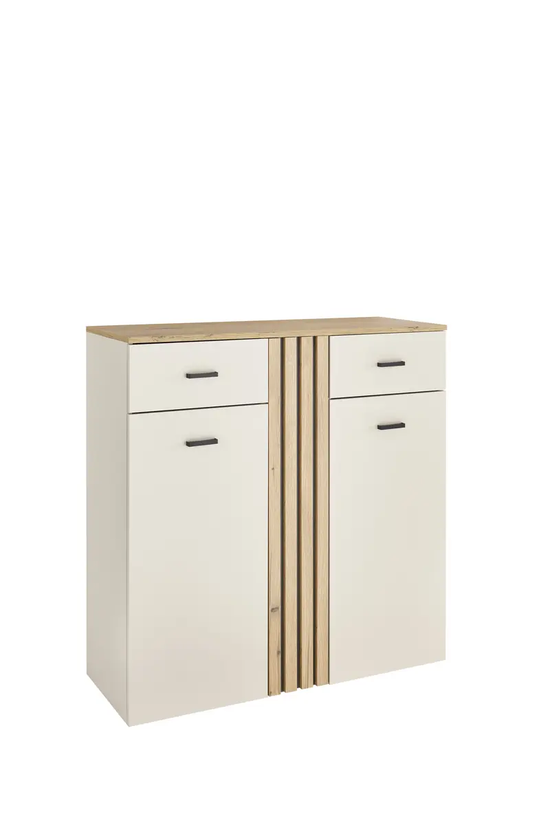 Schuhkommode - B ca. 100 cm, Kaschmir, Evoke Eiche Nachbildung