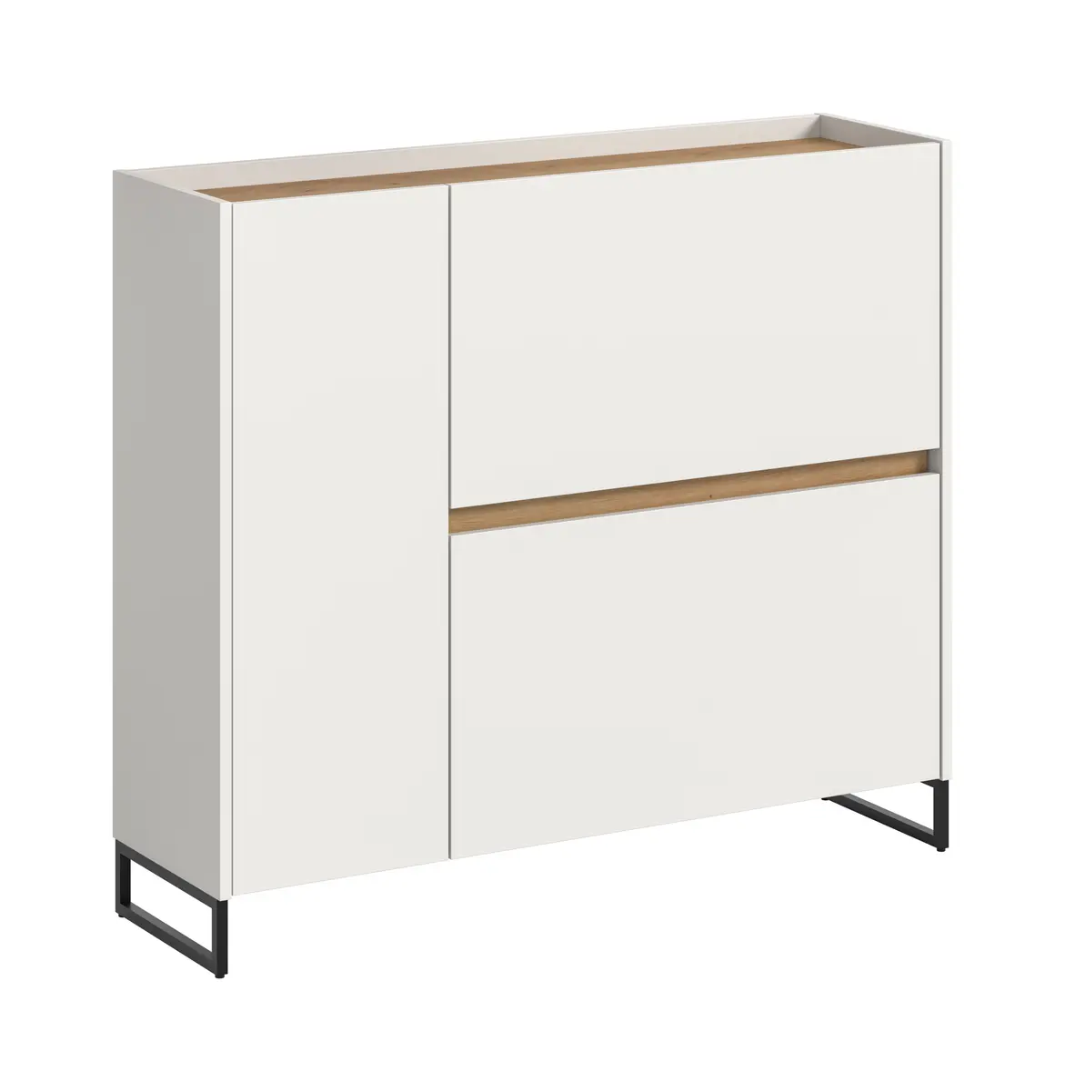 Schuhkipper - B ca. 110 cm, Weiß, Artisan Eiche Nachbildung