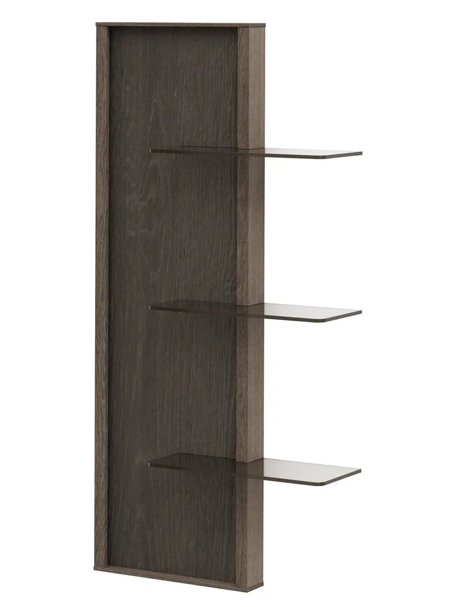 Wandregal Saratoga - linksseitig, Buche massiv, silbergrau geölt